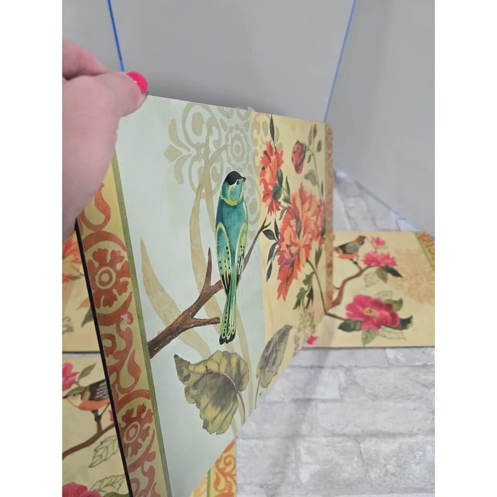 Jason‎ Cork Backed Placemats Set of 4 Colorful Bird Study 11